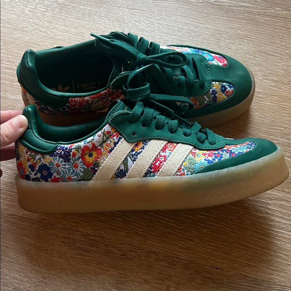 Adidas Women's Green Floral Sneakers